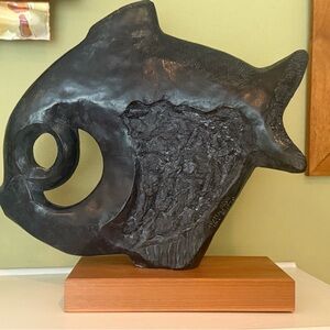 Vintage 1970 Sculpture "The Fish" by Artist Klara Sever for Austin Productions